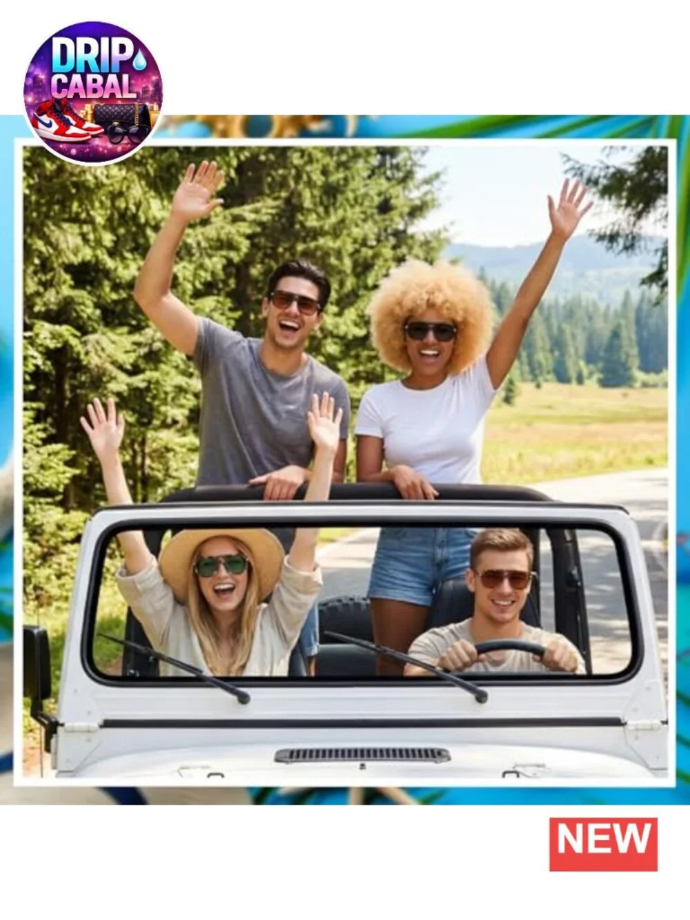 Oversized Square Sunglasses with UV400 Protection Retro Style 4 Pack